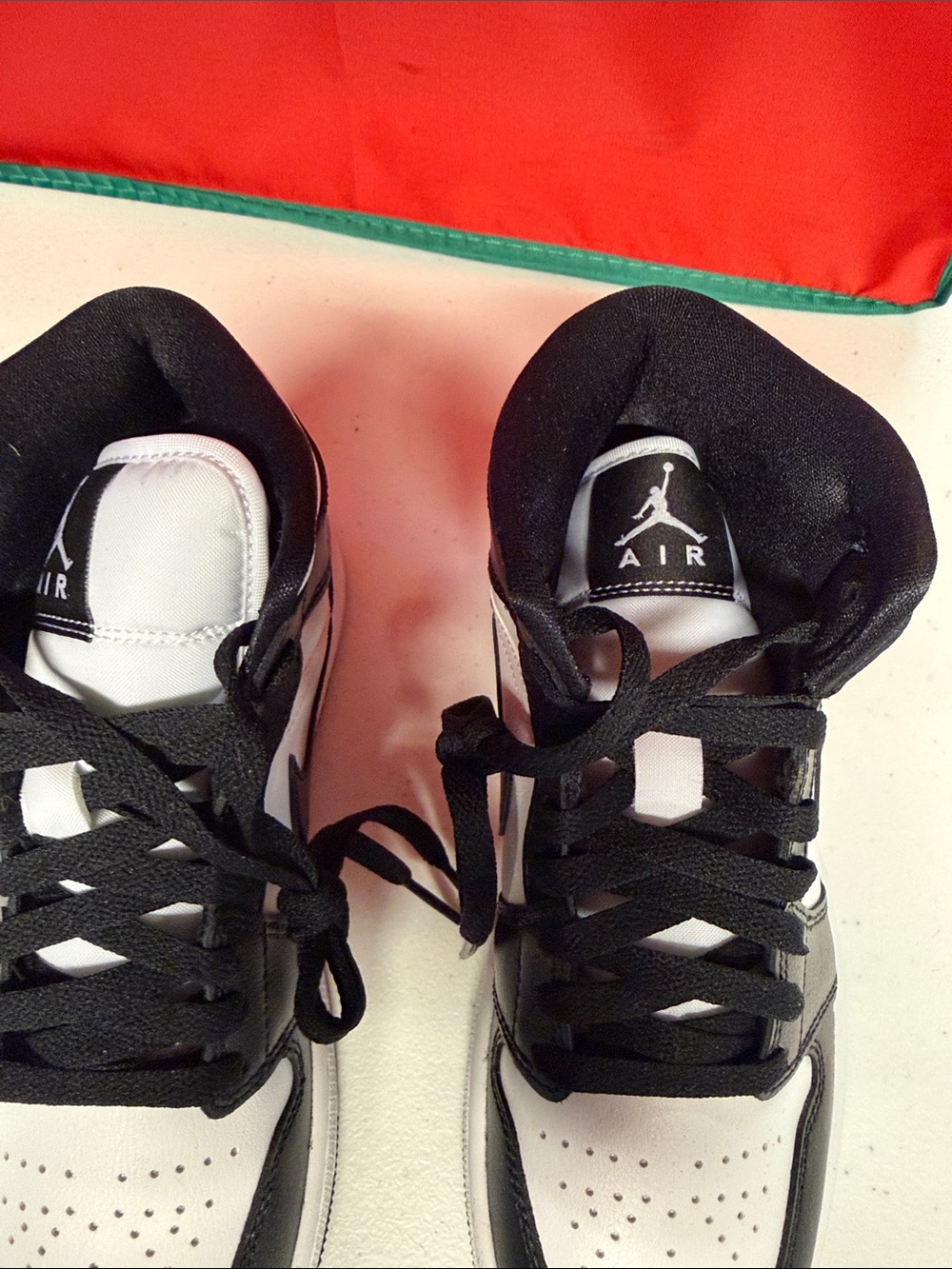 Nike Women’s Air Jordan 1 Mid Black White Sneakers - Picture 3 of 8
